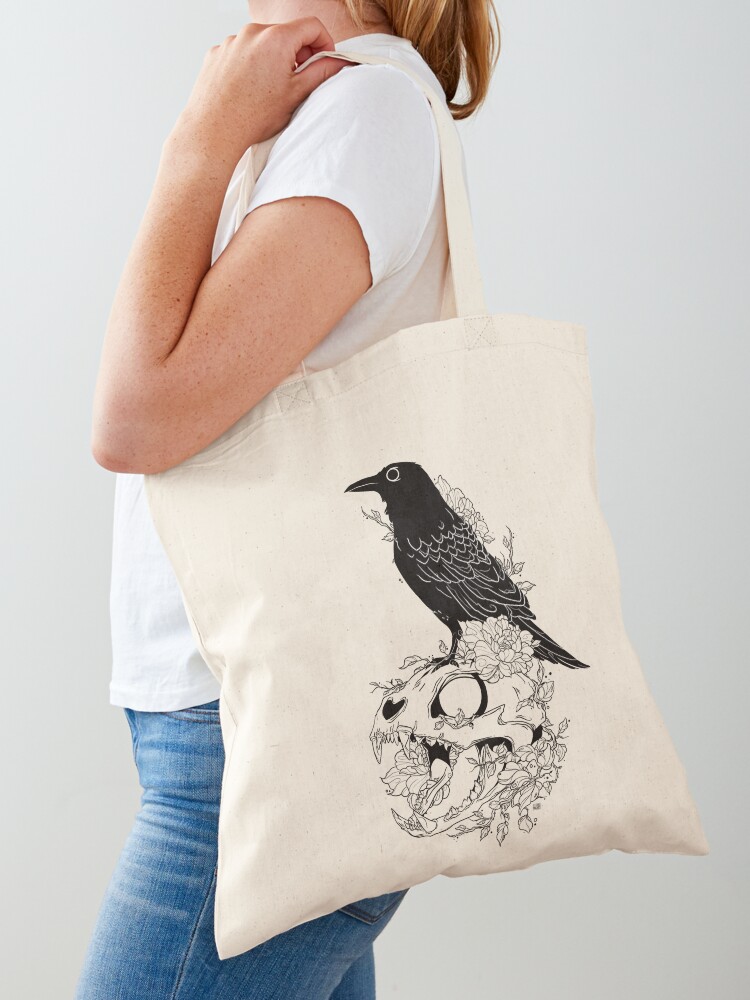Thumbnail 1 of 5, Tote Bag, The Raven & The Cat Tote designed and sold by CasualPancakes.