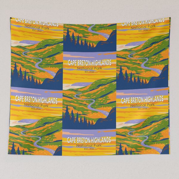 Item preview, Cape Breton Highlands National Park Canada Travel Art Vintage designed and sold by KrisSidDesigns.