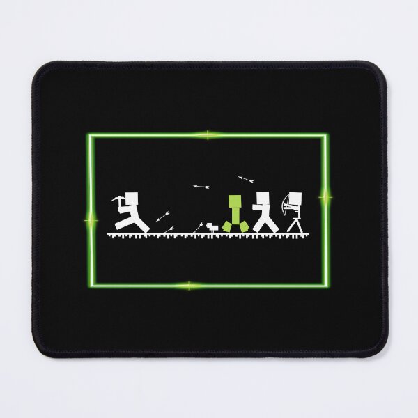 Item preview, B&W Gaming Silhouette Scene with Neon Border (on Black) designed and sold by epinkb.