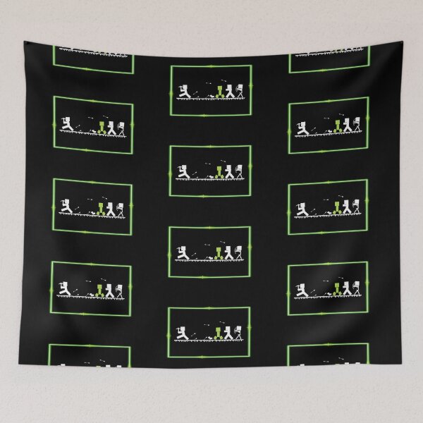 Item preview, B&W Gaming Silhouette Scene with Neon Border (on Black) designed and sold by epinkb.