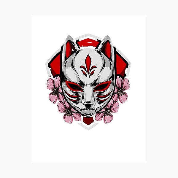 Item preview, Kitsune Mask with Sakura designed and sold by TaibVVS.