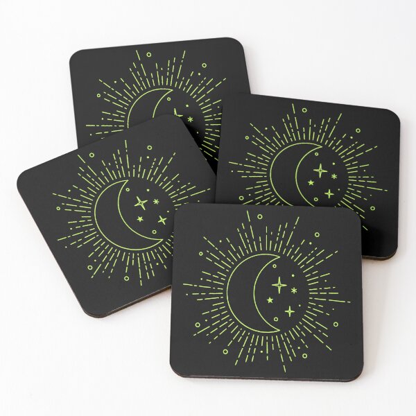 Item preview, Crescent Moon and Stars - Green designed and sold by Timeknights.
