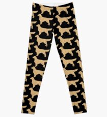 Golden Retriever Silhouette | Golden Glitter Dogs Leggings