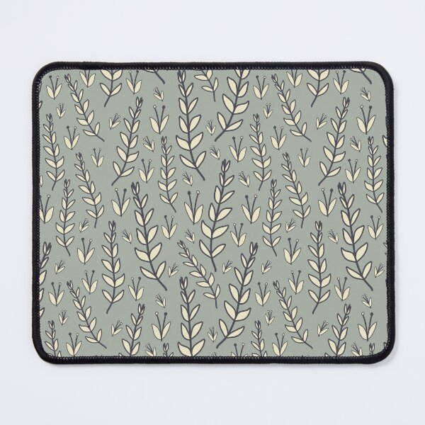 Item preview, Garden party leaves blue charcoal cream designed and sold by cezidesign.