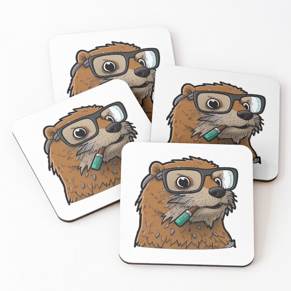 Item preview, Nerd beaver with glasses designed and sold by artyficial-.