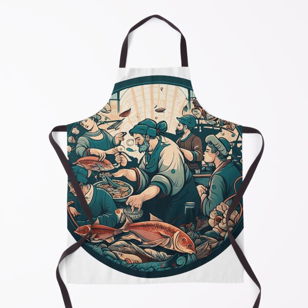 Item preview, Busy fish market Mucha style designed and sold by artyficial-.