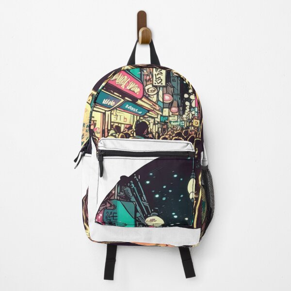 Item preview, Crowded street of a Japanese city Mucha style designed and sold by artyficial-.
