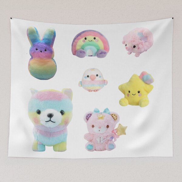Item preview, Dreamy Rainbow Kawaii Plushies Sticker Pack designed and sold by casserolestan.