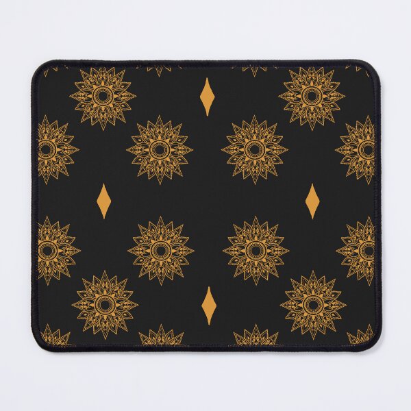 Item preview, Flower patterns gold on black  designed and sold by Chaoticzarts.