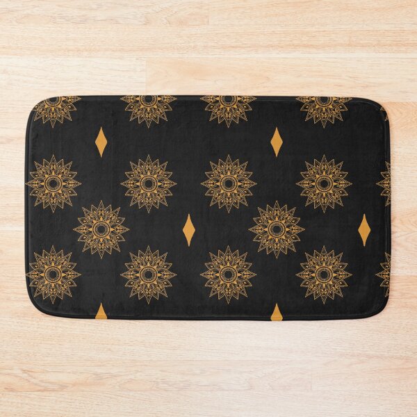 Item preview, Flower patterns gold on black  designed and sold by Chaoticzarts.