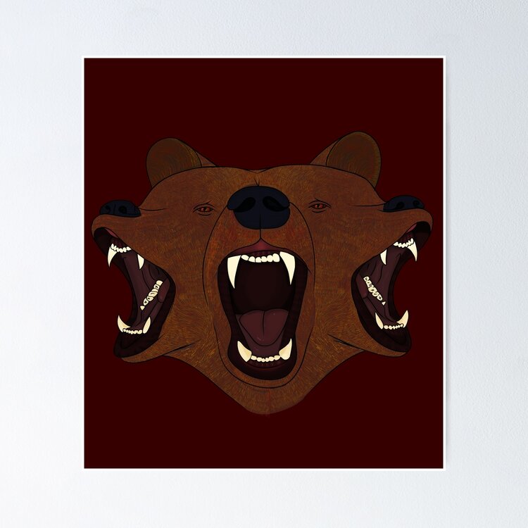 Three Headed Bear Sticker