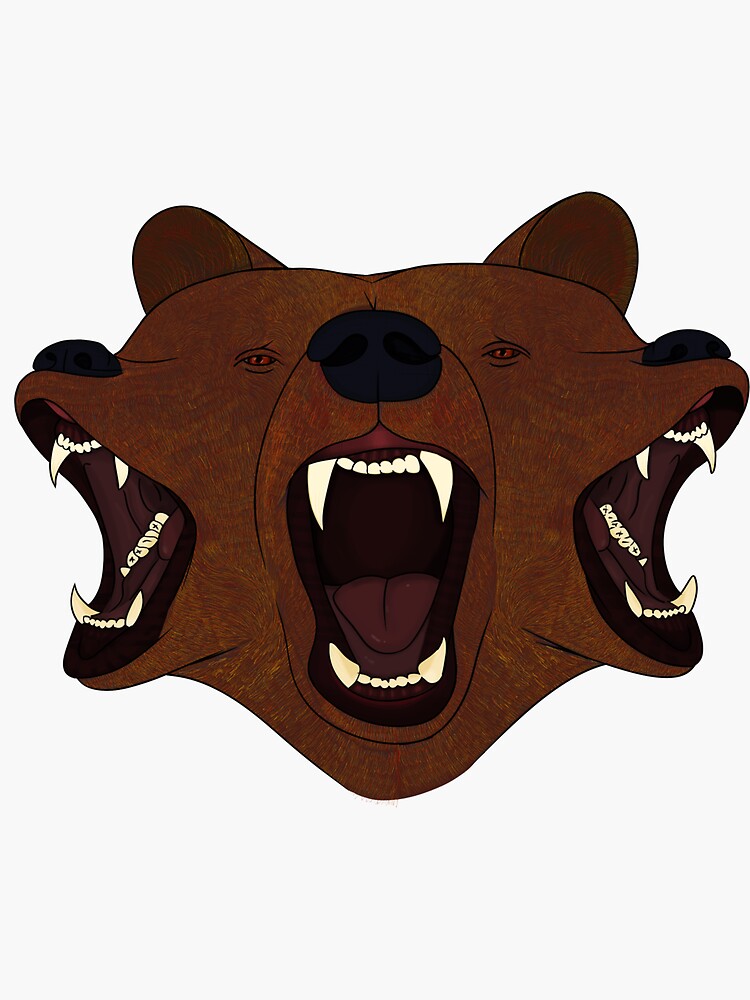Three Headed Bear Sticker