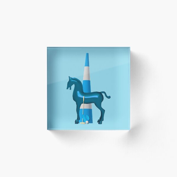 polo horse blue Acrylblock