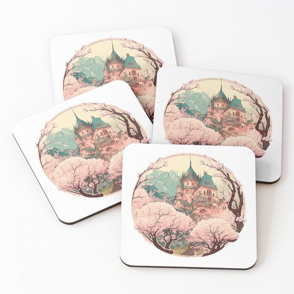 Item preview, Pink Castle Behind Cherry Blossoms designed and sold by artyficial-.
