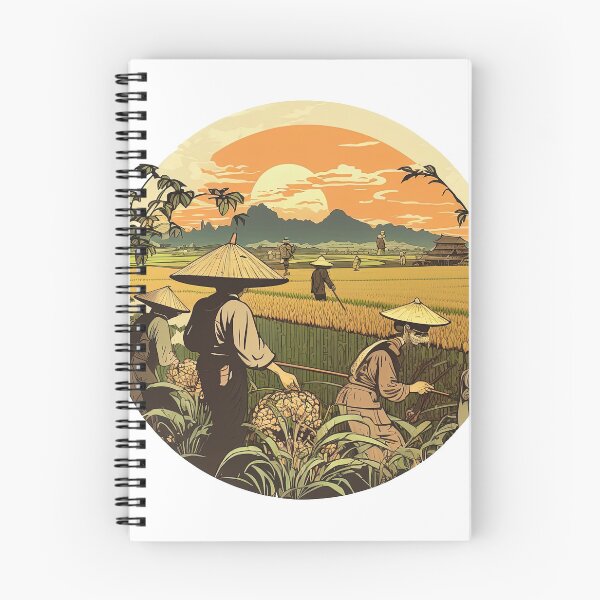 Item preview, Rice Field Farmers Working designed and sold by artyficial-.