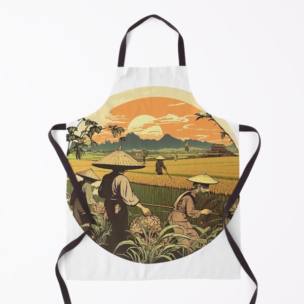 Item preview, Rice Field Farmers Working designed and sold by artyficial-.