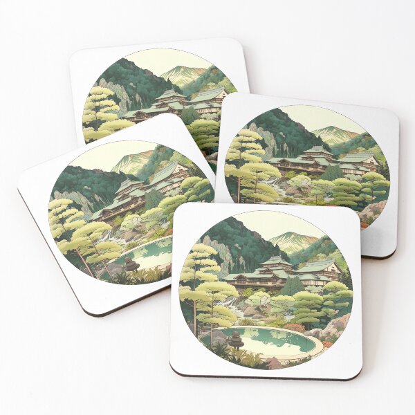 Item preview, tranquil hot spring in japan designed and sold by artyficial-.