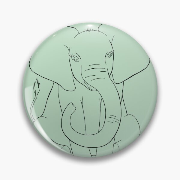 Artikelvorschau, Baby-Elefant-Strichzeichnung entworfen und verkauft von artbychloetunni.