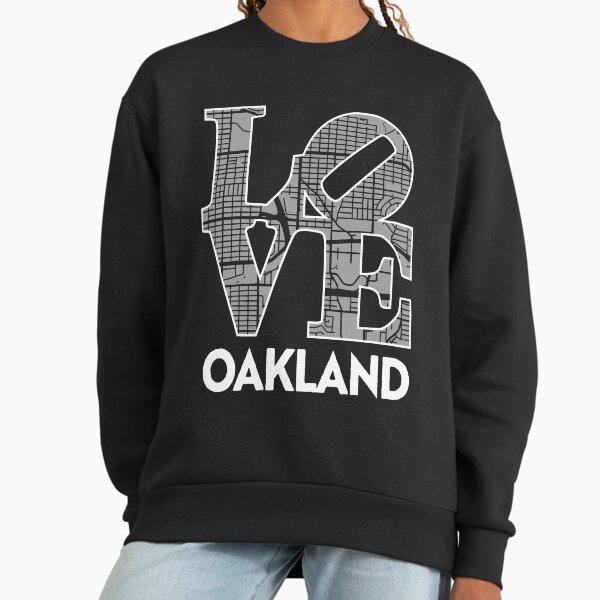 Love Oakland City Map Oakland 510 Premium Oversized Sweatshirt