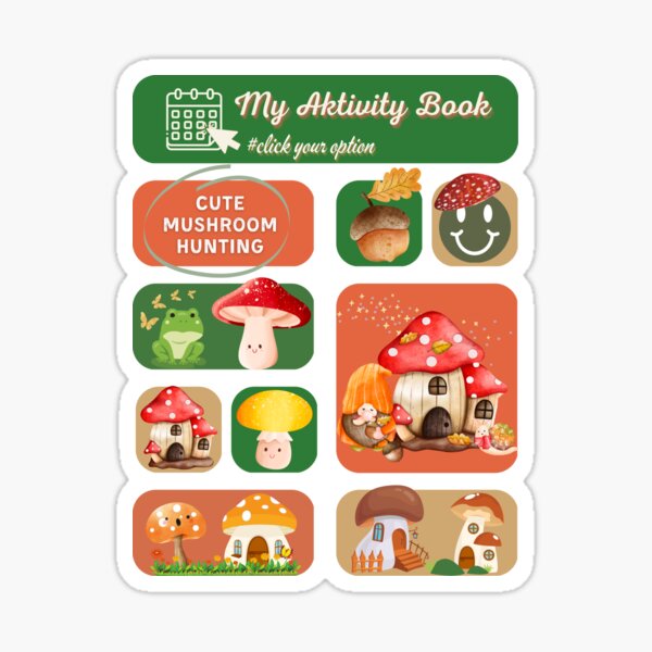 Cute Mushroom Hunting - My activity book with Smiley Sticker