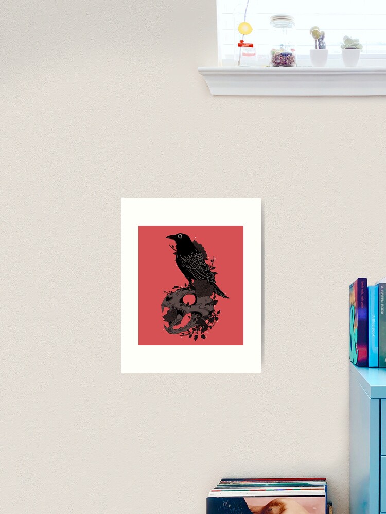 Thumbnail 2 of 3, Art Print, The Raven & The Cat Print designed and sold by CasualPancakes.