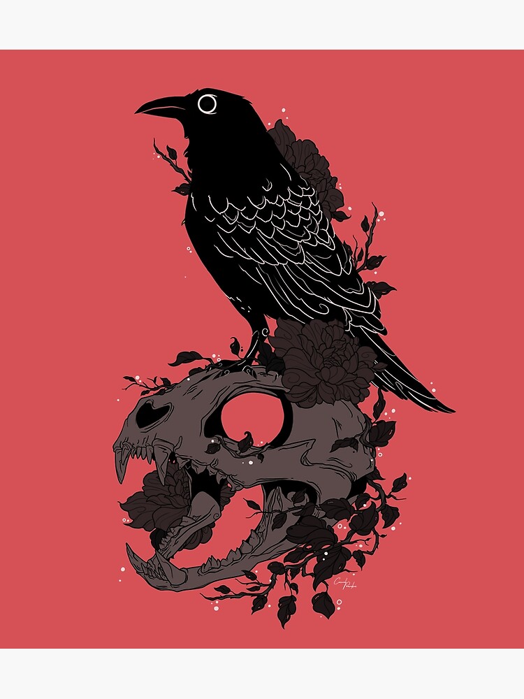 Thumbnail 3 of 3, Art Print, The Raven & The Cat Print designed and sold by CasualPancakes.