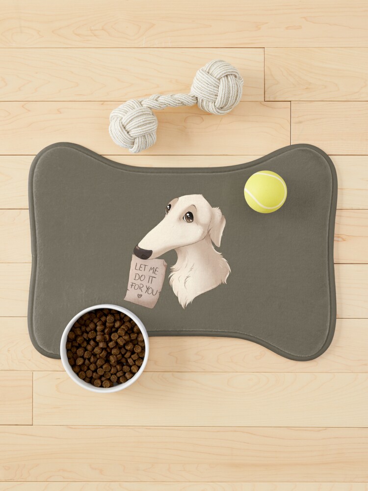 Bone Shape Pet Feeding Mat With Flowers And Mushrooms, Dog