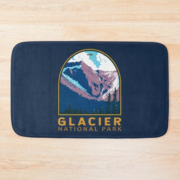 Artikelvorschau, Glacier Nationalpark Kanada Vintage Emblem entworfen und verkauft von KrisSidDesigns.