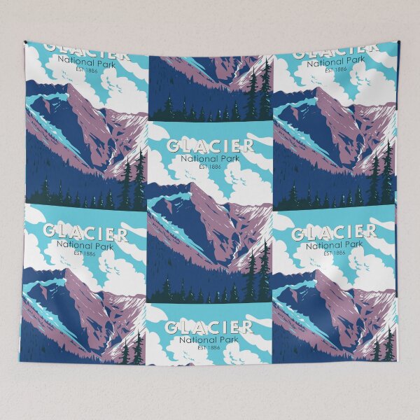 Item preview, Glacier National Park Canada Travel Art Vintage designed and sold by KrisSidDesigns.