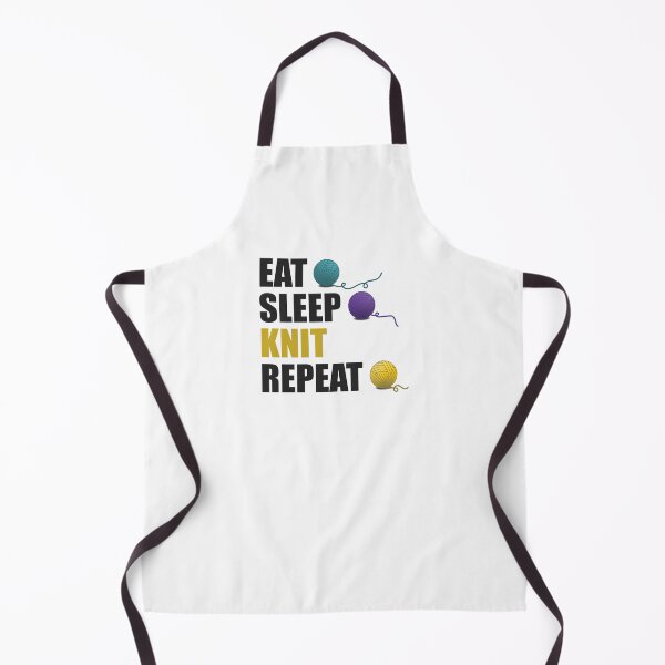 Item preview, Eat Sleep Knit Repeat, funny text design for knitters designed and sold by wondertree.