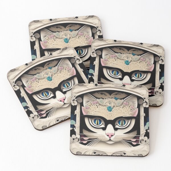 Item preview, A beautiful smart cat's headshot creative art designed and sold by brilliant-com.