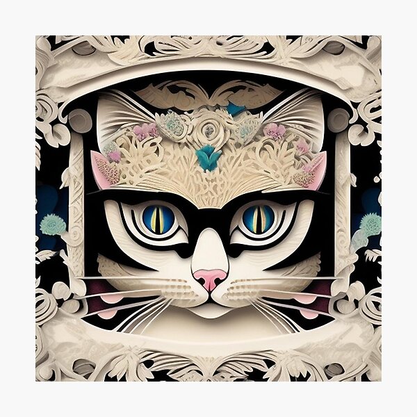 Artikelvorschau, Kreative Kunst des Kopfschusses einer schönen intelligenten Katze entworfen und verkauft von brilliant-com.