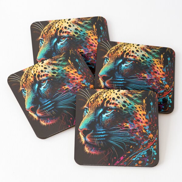 Item preview, wild colorful leopard designed and sold by R.L cases and stickers.