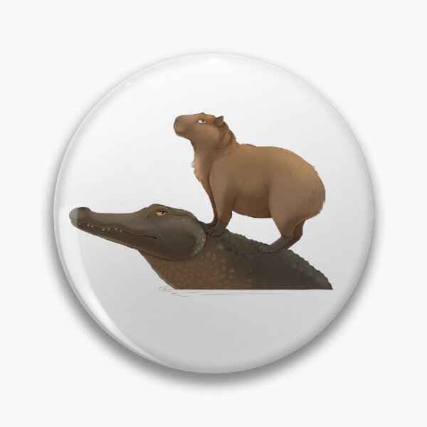 Item preview, Capybara and Crocodile designed and sold by FeverDreamFox.
