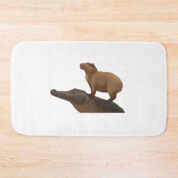 Item preview, Capybara and Crocodile designed and sold by FeverDreamFox.