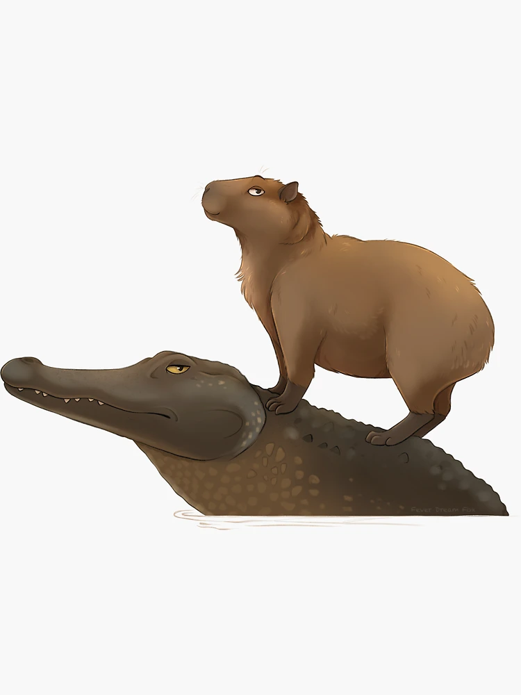 Capybara crocodile Design' Sticker