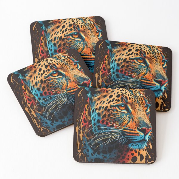 Item preview, wild colorful leopard designed and sold by R.L cases and stickers.