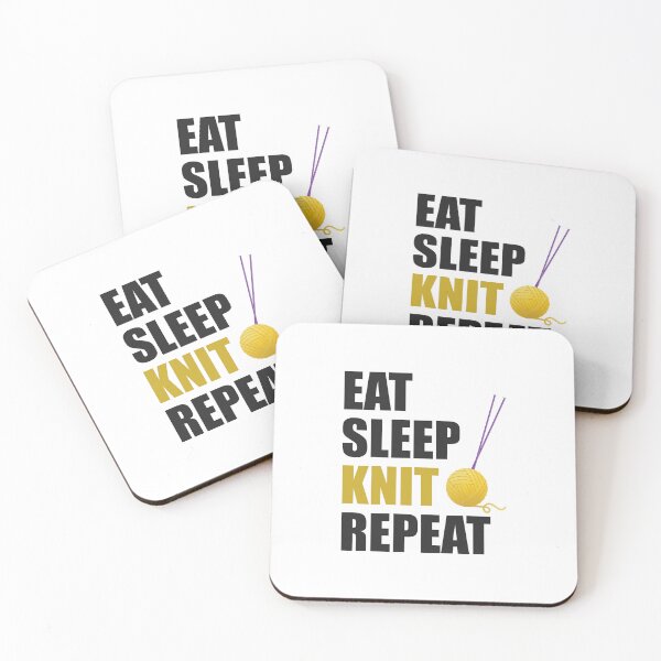 Item preview, Eat Sleep Knit Repeat, funny text design for knitters designed and sold by wondertree.