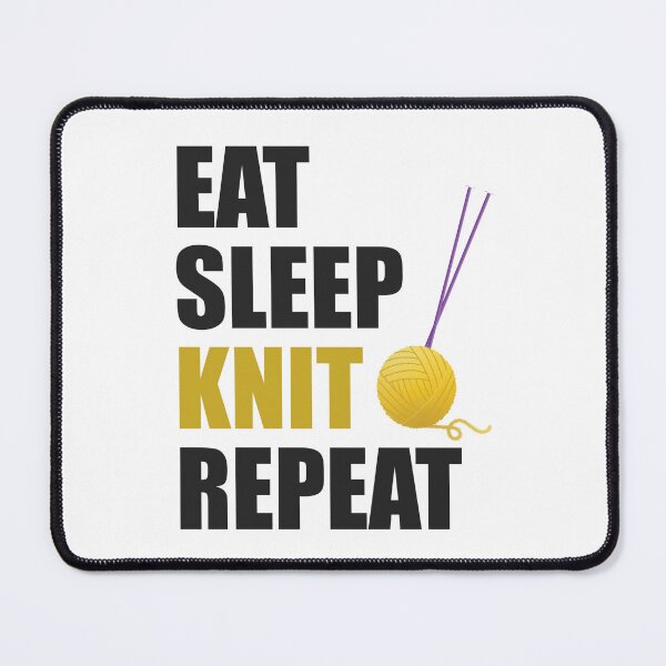 Item preview, Eat Sleep Knit Repeat, funny text design for knitters designed and sold by wondertree.