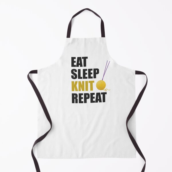 Item preview, Eat Sleep Knit Repeat, funny text design for knitters designed and sold by wondertree.