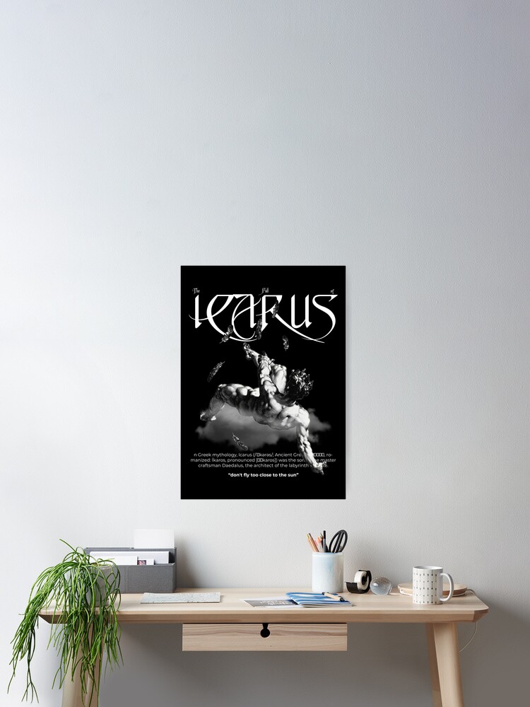 Aperçu 2 sur 3. Poster avec l'œuvre Icare créée et vendue par secondbreaktime.