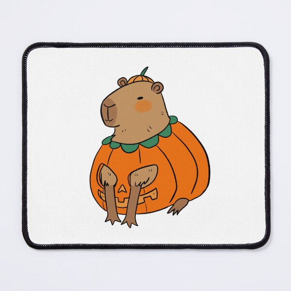 Item preview, Cute pumpkin capybara halloween capybara illustration designed and sold by Yarafantasyart.