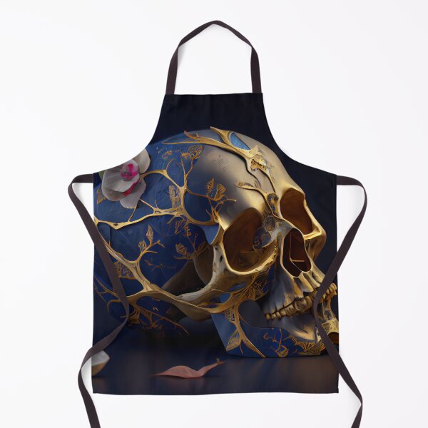 Artikelvorschau, Kintsugi-Schädel und Rose, Schädelkunst, japanische Kunst von Kintsugi-Rosen entworfen und verkauft von Obibobishop.