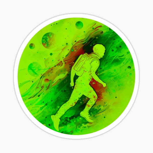 Copy of Space runner / green red Sticker
