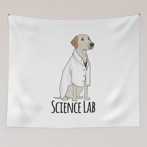Item preview, Science lab! Labrador Retriever in a lab coat designed and sold by saskdigitalart.