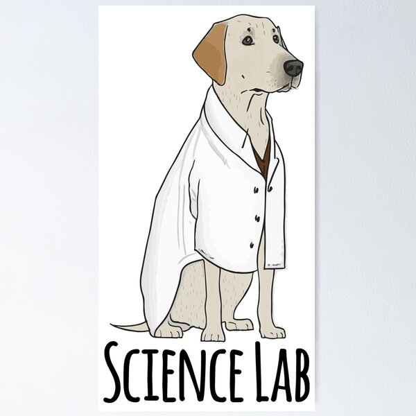 Item preview, Science lab! Labrador Retriever in a lab coat designed and sold by saskdigitalart.