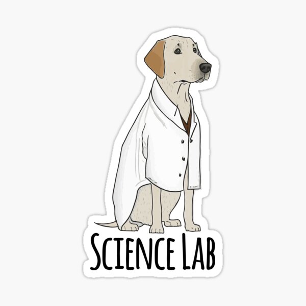 Item preview, Science lab! Labrador Retriever in a lab coat designed and sold by saskdigitalart.