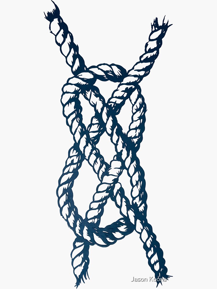 Thumbnail 3 of 3, Sticker, Carrick Bend Knot designed and sold by PaperXuts.