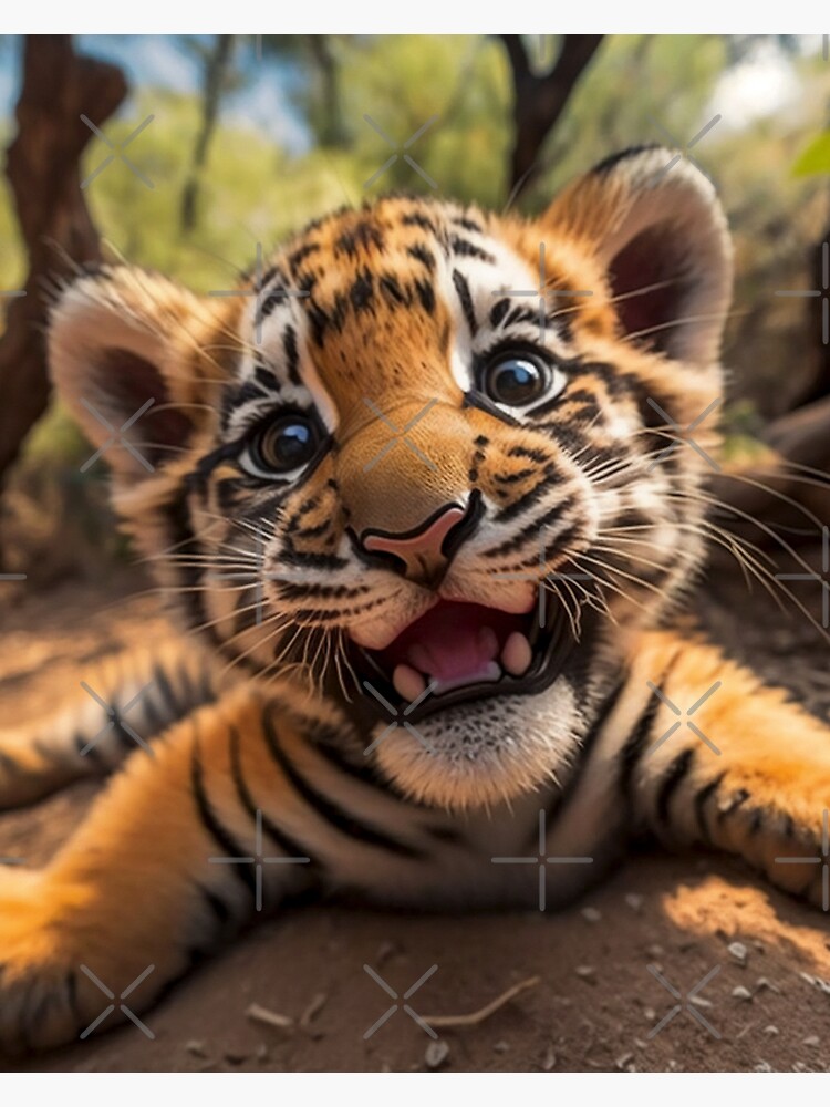 baby tiger wallpaper art work poster | Poster