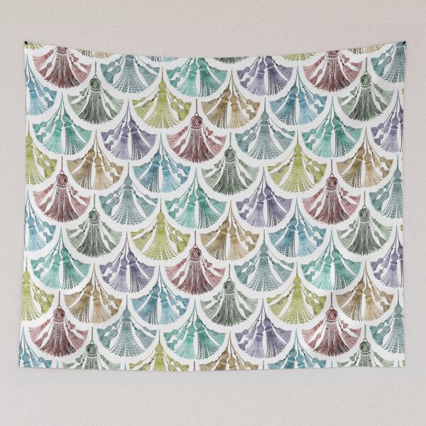 Item preview, Tassels pattern, passementerie, colorful, rainbow, mermaid designed and sold by Katj-A-Studio.